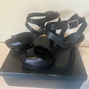 Ralph Lauren Saydee Black Heeled Sandal 8M, NEW!
